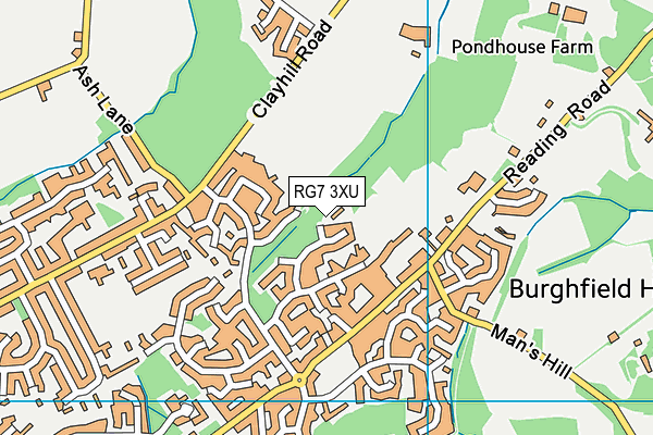 RG7 3XU map - OS VectorMap District (Ordnance Survey)