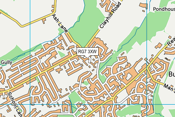 RG7 3XW map - OS VectorMap District (Ordnance Survey)