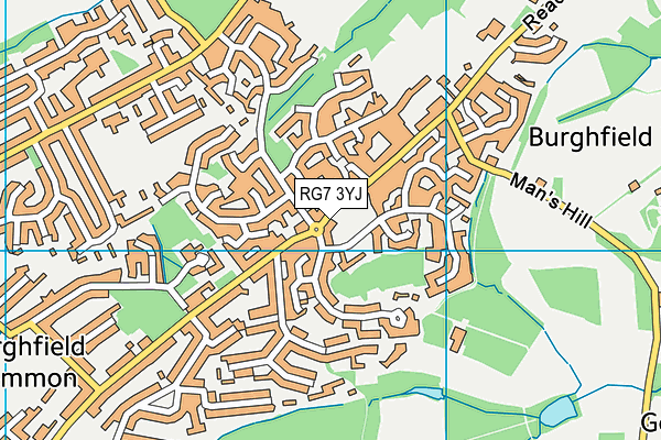 RG7 3YJ map - OS VectorMap District (Ordnance Survey)