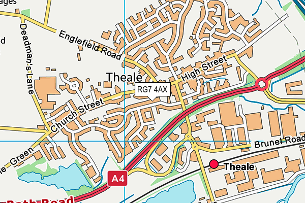 RG7 4AX map - OS VectorMap District (Ordnance Survey)