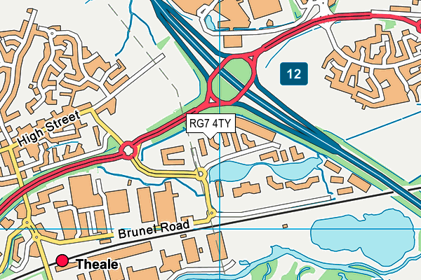 RG7 4TY map - OS VectorMap District (Ordnance Survey)