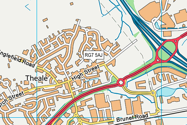 RG7 5AJ map - OS VectorMap District (Ordnance Survey)