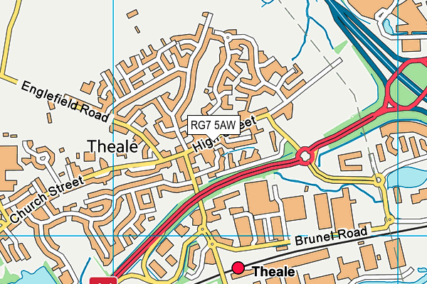 RG7 5AW map - OS VectorMap District (Ordnance Survey)