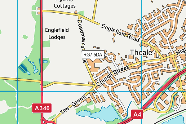 Theale Green Recreation Centre (Closed) map (RG7 5DA) - OS VectorMap District (Ordnance Survey)