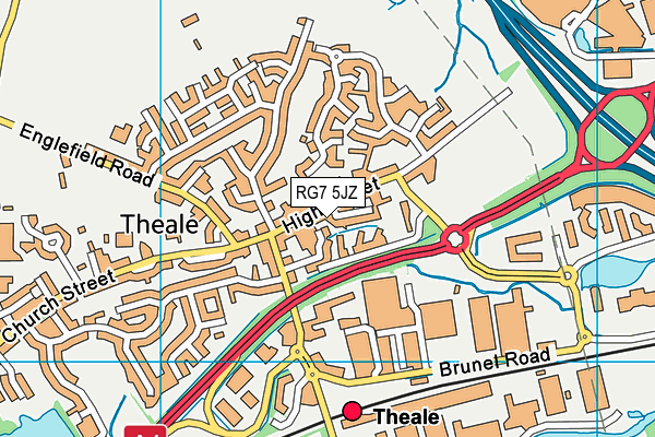 RG7 5JZ map - OS VectorMap District (Ordnance Survey)