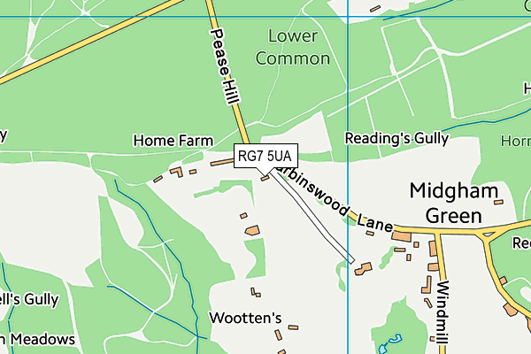 RG7 5UA map - OS VectorMap District (Ordnance Survey)