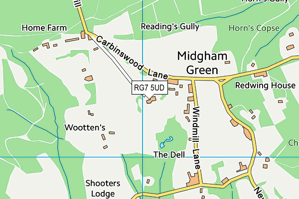 RG7 5UD map - OS VectorMap District (Ordnance Survey)