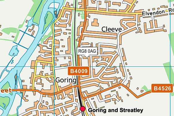 RG8 0AG map - OS VectorMap District (Ordnance Survey)