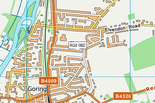 RG8 0BD map - OS VectorMap District (Ordnance Survey)