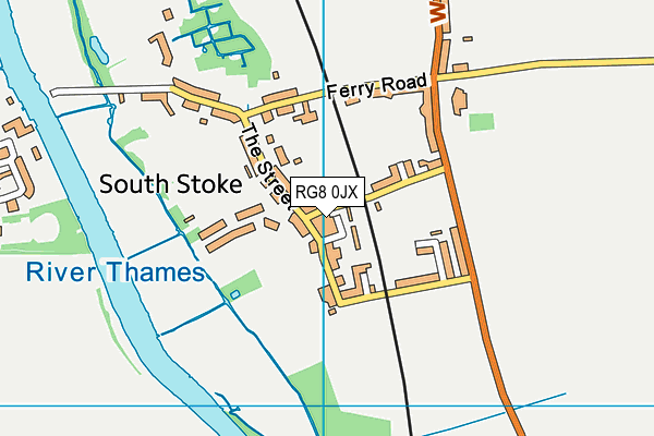 RG8 0JX map - OS VectorMap District (Ordnance Survey)