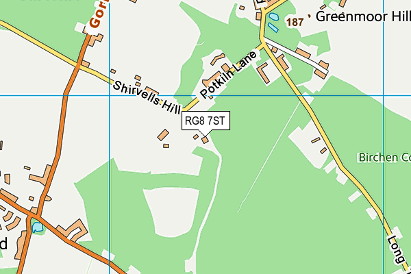 RG8 7ST map - OS VectorMap District (Ordnance Survey)