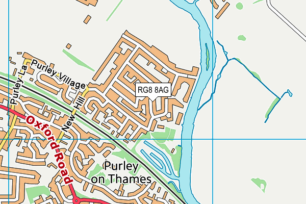 RG8 8AG map - OS VectorMap District (Ordnance Survey)