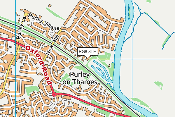 RG8 8TE map - OS VectorMap District (Ordnance Survey)