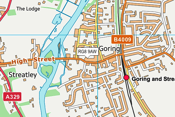 RG8 9AW map - OS VectorMap District (Ordnance Survey)