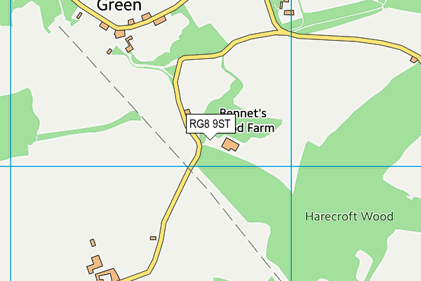 RG8 9ST map - OS VectorMap District (Ordnance Survey)