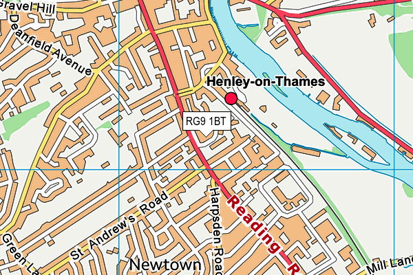 RG9 1BT map - OS VectorMap District (Ordnance Survey)