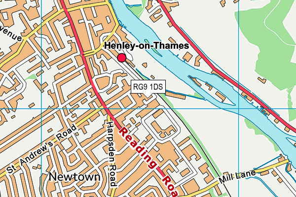 The Fitness Space (Henley) map (RG9 1DS) - OS VectorMap District (Ordnance Survey)