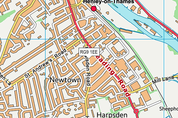 RG9 1EE map - OS VectorMap District (Ordnance Survey)