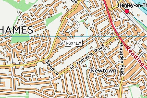 RG9 1LW map - OS VectorMap District (Ordnance Survey)