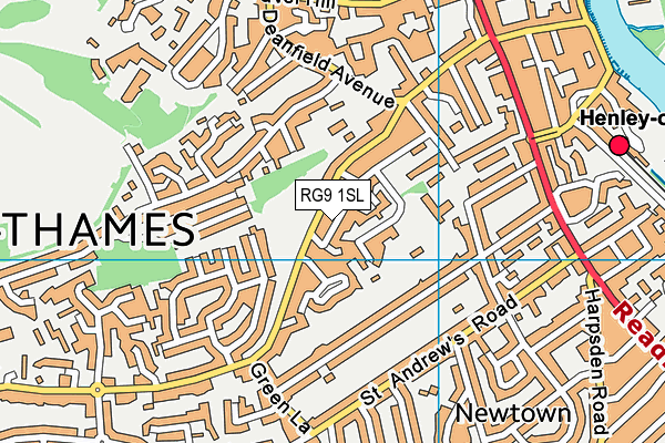 Sacred Heart Catholic Primary School, Henley-on-Thames map (RG9 1SL) - OS VectorMap District (Ordnance Survey)
