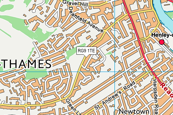 RG9 1TE map - OS VectorMap District (Ordnance Survey)
