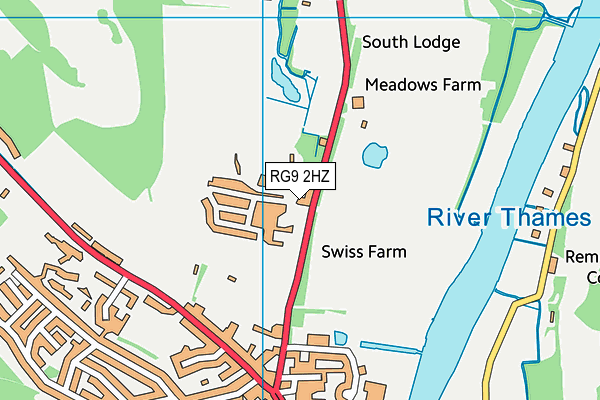 RG9 2HZ map - OS VectorMap District (Ordnance Survey)