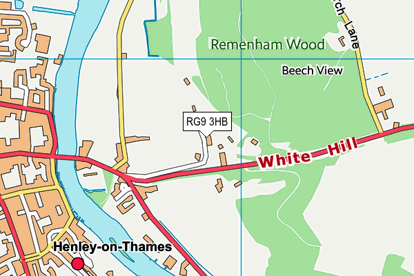The Brakspear Ground (Henley Cricket Club) map (RG9 3HB) - OS VectorMap District (Ordnance Survey)