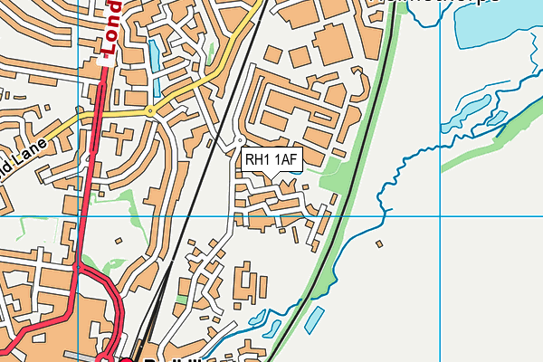 RH1 1AF map - OS VectorMap District (Ordnance Survey)