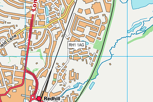 RH1 1AG map - OS VectorMap District (Ordnance Survey)