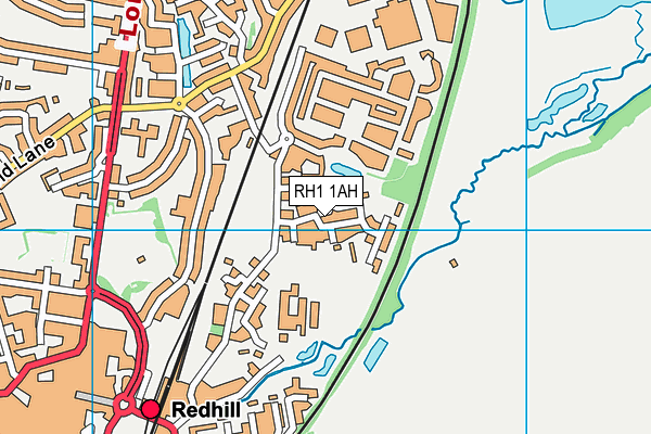 RH1 1AH map - OS VectorMap District (Ordnance Survey)