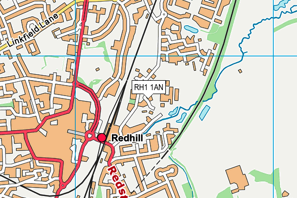 RH1 1AN map - OS VectorMap District (Ordnance Survey)
