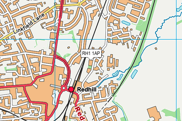 RH1 1AP map - OS VectorMap District (Ordnance Survey)