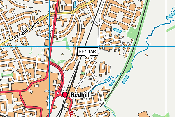 RH1 1AR map - OS VectorMap District (Ordnance Survey)