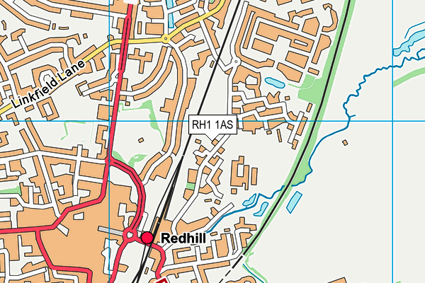 RH1 1AS map - OS VectorMap District (Ordnance Survey)