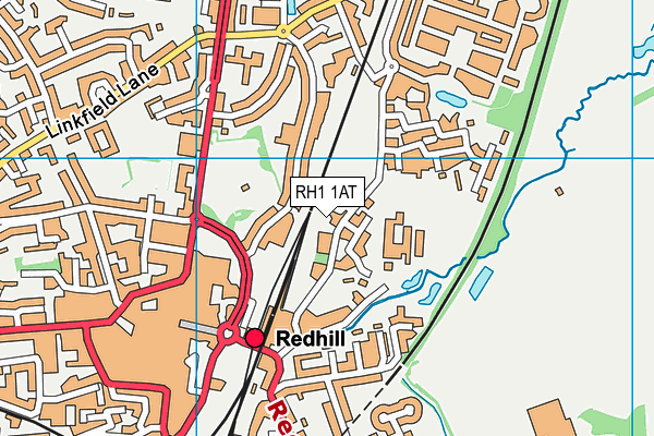 RH1 1AT map - OS VectorMap District (Ordnance Survey)