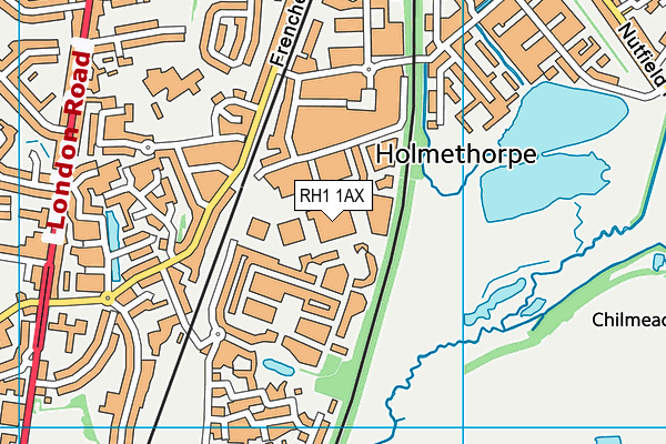 RH1 1AX map - OS VectorMap District (Ordnance Survey)