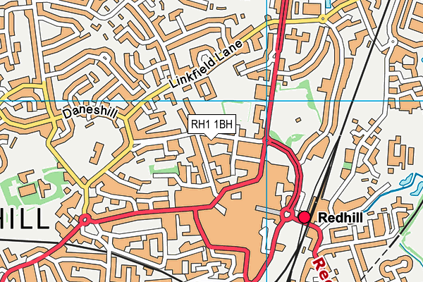 RH1 1BH map - OS VectorMap District (Ordnance Survey)