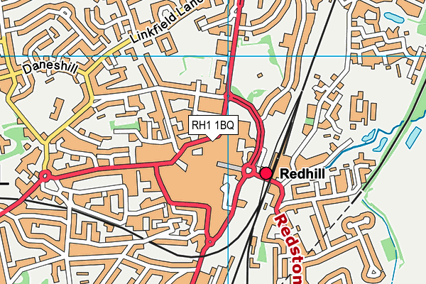 RH1 1BQ map - OS VectorMap District (Ordnance Survey)