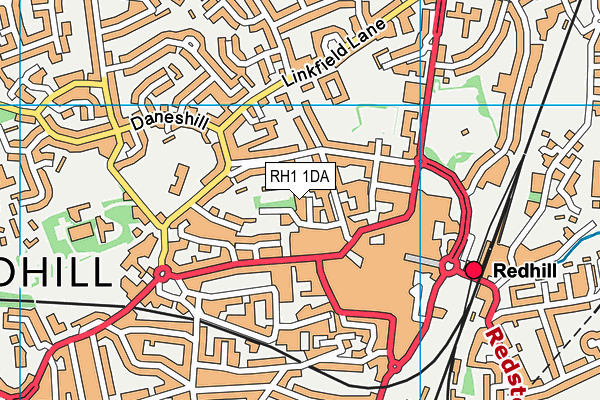 RH1 1DA map - OS VectorMap District (Ordnance Survey)