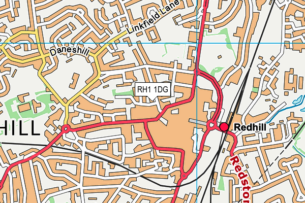 RH1 1DG map - OS VectorMap District (Ordnance Survey)
