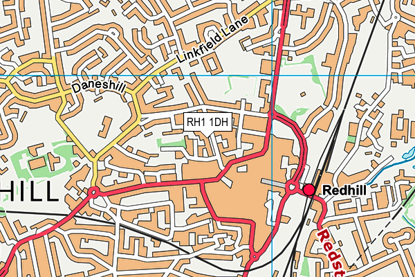 RH1 1DH map - OS VectorMap District (Ordnance Survey)