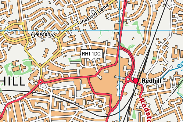 RH1 1DQ map - OS VectorMap District (Ordnance Survey)