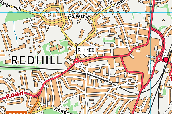 RH1 1EB map - OS VectorMap District (Ordnance Survey)