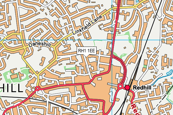 RH1 1EE map - OS VectorMap District (Ordnance Survey)