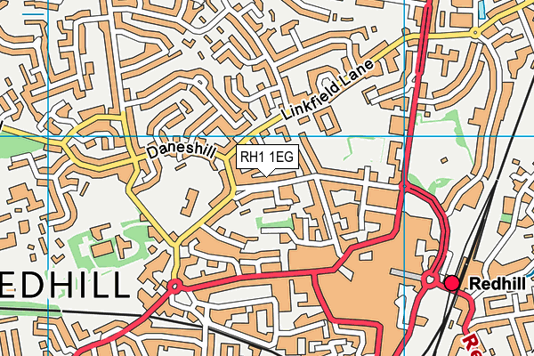 RH1 1EG map - OS VectorMap District (Ordnance Survey)