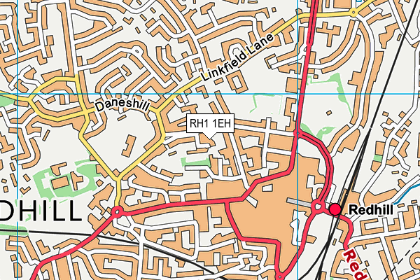 RH1 1EH map - OS VectorMap District (Ordnance Survey)