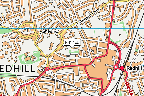 RH1 1EL map - OS VectorMap District (Ordnance Survey)