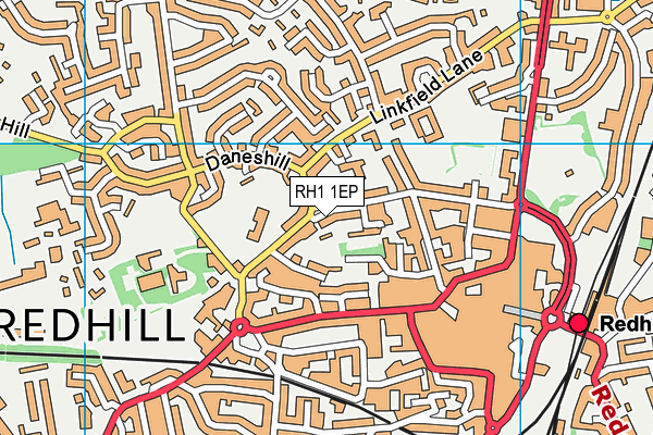 RH1 1EP map - OS VectorMap District (Ordnance Survey)