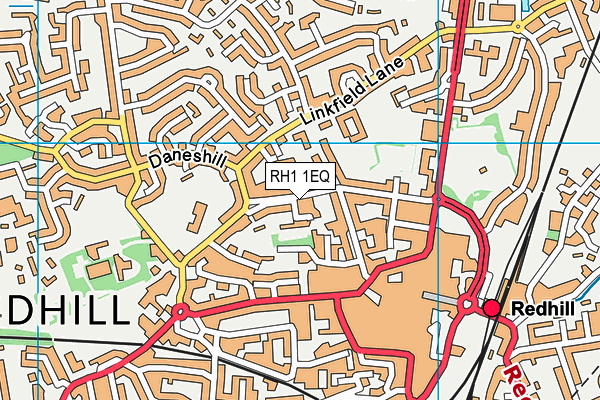 RH1 1EQ map - OS VectorMap District (Ordnance Survey)