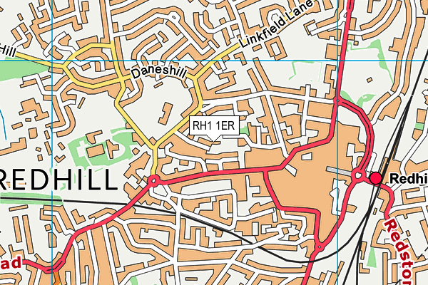 RH1 1ER map - OS VectorMap District (Ordnance Survey)